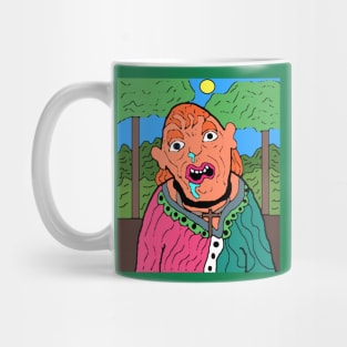 pixel art portrait scared sad woman Mug